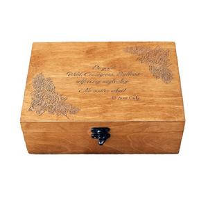 Luxurious Mango Wood <b>Handcrafted</b> <b>Jewelry</b> Box With Text Printed Design Inlay Resin Material Customized Logo ODM Colors Pack Pcs - Product Image 2