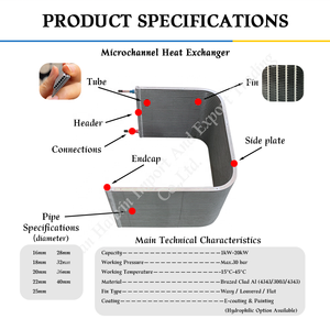 Échangeur de chaleur microcanal en U, serpentin en aluminium à tubes plats pour climatiseur et réfrigération, installation facile - Product Image 3