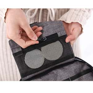 Sac de toilette portable imperméable personnalisé en usine chinoise, organisateur de voyage suspendu, trousse de toilette, sac cosmétique avec crochet - Product Image 5