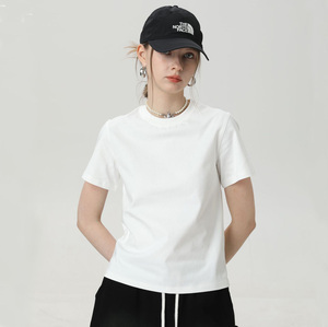T-shirt pour femme en coton 92% et élasthanne 8%, 220 grammes, taille plus, décontracté, 16 couleurs - Product Image 2