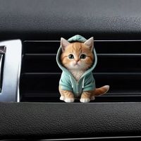 Diffuseur d'air solide à clipser pour grille d'aération de voiture, design chaton mignon, avec parfum rafraîchissant et parfum de voiture