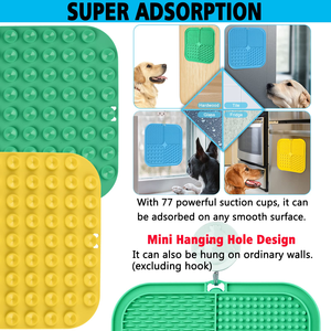 Alfombrilla de silicona para lamer para perros y gatos, 4 en 1, de grado alimenticio, comedero lento para perros con espátula y cepillo, alfombrilla para lamer para mascotas para aliviar la ansiedad - Product Image 4