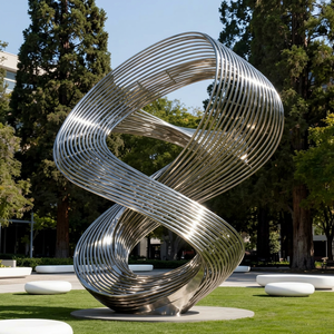 Escultura de Acero Inoxidable Personalizada, Arte Metálico Moderno y Abstracto con Forma de Tubo de Telescopio, Decoración para Jardín, Césped y Paisaje - Product Image 1