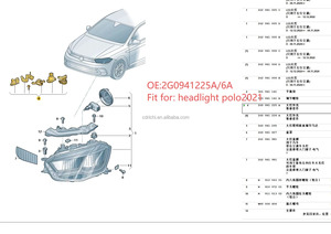 2G0941225A 2G0941226A Nuovi Kit di Riparazione per Alloggiamento Fari, Ricambio per <span class=keywords><strong>POLO</strong></span> VI HATCHBACK <span class=keywords><strong>2021</strong></span>- - Product Image 6