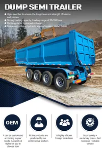 Fabriek Maatwerk 25 Ton-100 Ton Dump Kipper Aanhangwagen Tipping Truck Oplegger