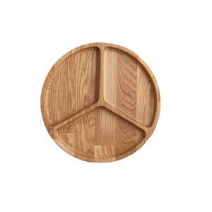 Plateau de service en bois Youlin, trois compartiments, bois massif, style nordique, pour petit-déjeuner, fruits, collations - Product Image 3