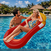 Chaise longue flottante gonflable en maille pour piscine extérieure, pour adulte, avec anneau en PVC, chaise suspendue en filet pour la plage