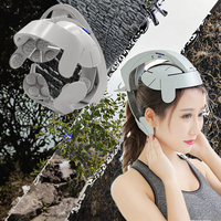 Casque de massage électrique à double vibration en plastique pour la tête, dispositif de relaxation à airbag pour le cuir chevelu et le cerveau pour améliorer la qualité du sommeil