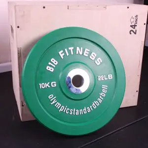 Colorful Weight Lifting Gym Barbell Plates Fitness Competition Rubber Bumper Plates LBS Bumper Weight Plate Set