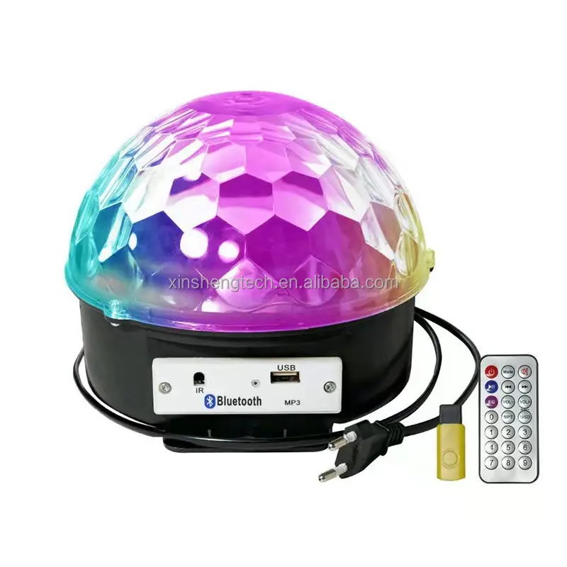 뜨거운 판매 디스코 볼 조명 LED RGB 크리스마스 파티 조명 블루투스 MP3 7 모드 무대 조명 홈 룸 파티