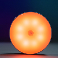 Veilleuse LED à détecteur de mouvement rechargeable par USB, cercle, cuisine, chambre à coucher, escaliers, couloir, armoire, placard, veilleuses