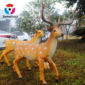 Estatua de <span class=keywords><strong>animales</strong></span> de tamaño Real, escultura de <span class=keywords><strong>animales</strong></span> de fibra de vidrio, modelo de ciervo Real para Parque, jardín, zoológico - Product Image 6