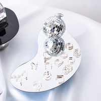 Acryl-Spiegel Poliertes Tablett-Ständer-Set mit Schlankem Industrieinspiriertem Design Moderne Wohnraumdekoration Schmuck-Präsentation Servierplatte