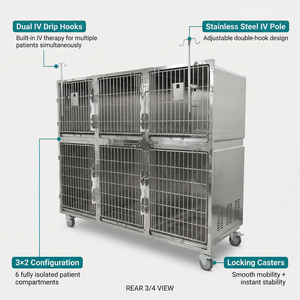 Cage pour chien premium en acier inoxydable dotée d'une construction durable et d'un espace confortable pour les animaux pour des soins améliorés - Product Image 3