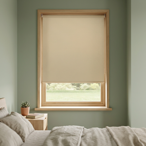 ม่านม้วนกันแสงสีกากีแบบไร้สาย ผลิตจากโพลีเอสเตอร์ ติดตั้งด้านข้างด้วยเชือกเม็ด  ดีไซน์มินิมอล ป้องกันไฟไหม้ - Product Image 4