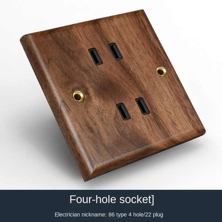 Universal Retro Antique Light Switch  Standard Vintage Solid Wood Toggle Light Switches and USB Socket Electrical