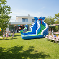 Toboggans aquatiques géants, deux toboggans longs, château gonflable pour enfants, structure gonflable extérieure, parc aquatique, thème 680W