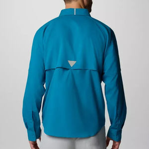 Chemise de pêche à manches longues Attire Spf50 Sublimated Pearl Snap, légère, en polyester, avec boutons, pour pêcheur, OEM. - Product Image 2