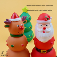Jouet couineur en vinyle pour chien, résistant aux morsures, en forme de Père Noël, sapin de Noël et renne, pour la dentition des animaux de compagnie