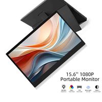 Moniteur portable 14 pouces FHD 1920*1080P USB C écran de voyage IPS ultra-mince avec haut-parleurs Smart Cover, moniteur externe
