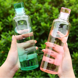 Manufacture 500ml Large Size With Timescale Lids Transparent <strong>Milk</strong> Sport Outdoor Drinkware Glass Water <strong>Bottle</strong> - Product Image 3