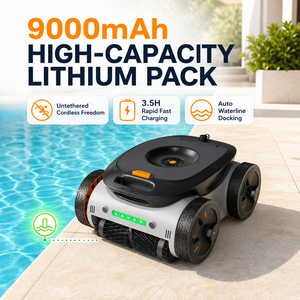 Robot Limpiador de Piscinas Inalámbrico con Batería de Litio, Cepillo Doble, Sensor Ultrasónico y Aspiradora Automática para Línea de Agua, Precio al por Mayor - Product Image 1