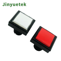 JY Toptan Fiyatı Özel 44mm 5/12/24V Plastik Kare Düz Tepeli LED Işıklı Anlık Arcade Oyun Basmalı Düğmesi 1 Yıl Garantili