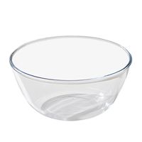Bol à salade rond en verre pour la cuisine à domicile, résistant à la chaleur, compatible micro-ondes, prêt pour les fêtes, design moderne, différentes tailles
