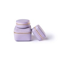 Étui à bijoux de voyage léger et portable en cuir PU doublé de velours, avec logo personnalisé, fait main, pour femme, avec fermeture éclair, organiseur de bagues