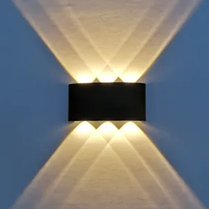 Lnjami lâmpada led de alumínio 6w, alumínio curvo, para parede, decorativa para quarto