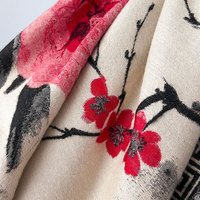 2025 automne hiver Double face rétro mode écharpe nouveau Style chinois fleur de prunier encre à motifs châle châles traditionnels