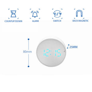 Reloj Despertador Circular Simple y Mini, Temporizador de <span class=keywords><strong>Cuenta</strong></span> Regresiva, Control por Voz Magnético, Activación por Vibración, Pantalla Brillante - Product Image 3