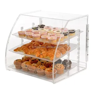 Vitrine de présentation de pâtisseries et de gâteaux en acrylique transparent à 3 niveaux, vente directe d'usine RAY YI, pour boulangerie, pâtisserie, <span class=keywords><strong>magasin</strong></span> de détail. - Product Image 1
