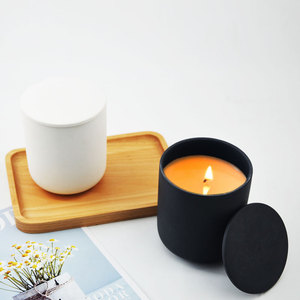 Pot à bougie en céramique Conteneurs à bougie uniques avec couvercles Supports de luxe - Product Image 4