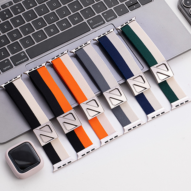 Nylon Woven Elastic Strap IWatch Luxury 22mm Watch Band Z Buckle Breathable Fabric Material Compatible GT4/5