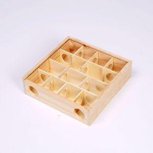 Golden Bear House Cage moderne pour animaux de compagnie en bois sûr Hamster <span class=keywords><strong>Cottage</strong></span> Tunnel Labyrinthe Boîte d'alimentation Cachette pour petits animaux, y compris les chiens - Product Image 1