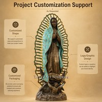 Statue de Notre-Dame de Guadalupe en Bronze de 170 cm, Patine Verte, Sculpture de la Vierge Marie en Cuivre, Monument d'extérieur pour Église Catholique, Vente en Gros