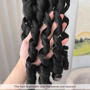 Py771 125 Perruque queue de cheval synthétique bouclée 20 pouces, grandes ondulations, extension de cheveux sans colle avec cordon de serrage pour femmes - Product Image 4