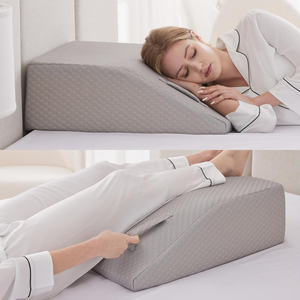 Almohada de Espuma Viscoelástica <span class=keywords><strong>en</strong></span> Forma de Cuña <span class=keywords><strong>para</strong></span> <span class=keywords><strong>Cama</strong></span>, Ideal <span class=keywords><strong>para</strong></span> Elevación de Piernas y Tobillos Postoperatoria, <span class=keywords><strong>para</strong></span> Dormir, Acampar y Cuidado Post-Quirúrgico - Product Image 5