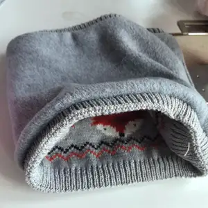 Kış moda örme akrilik eşarp çocuklar Neckwarmer jakarlı sevimli hayvan desen çocuk kış boyun isıtıcı