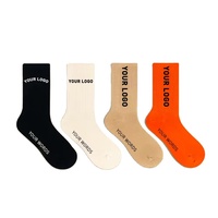 Chaussettes en coton personnalisées avec logo, automne et hiver, chaussettes désodorisées pour hommes et femmes, chaussettes de sport à tube haut pour adolescents