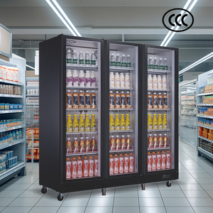 Barra posteriore a temperatura singola per refrigeratore a tre porte per frigorifero nero con apparecchiature di refrigerazione <span class=keywords><strong>in</strong></span> modalità di raffreddamento della ventola <span class=keywords><strong>in</strong></span> vendita - Product Image 1