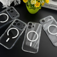Coque de téléphone transparente magnétique anti-jaunissement de haute qualité avec protection d'appareil photo pour iPhone 17 16 Pro Max