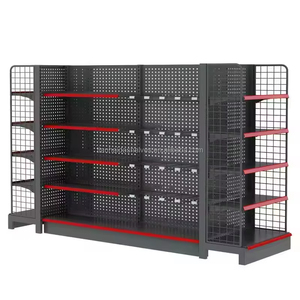 Étagère de présentation en acier pour supermarché, simple face/bifaciale, robuste, autoportante, réglable, pour magasin d'alimentation - Product Image 4