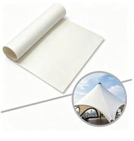 Membrane PVDF F1050 pour structure tendue, matériau de toiture résistant aux UV, imperméable, autonettoyant, anti-fongique, en rouleau