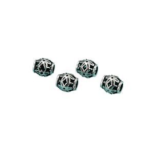 Perles entretoises vintage en argent sterling S925, motif floral 6,1*6,3 mm, perles hexagrammes pour la création de bijoux DIY et composants - Product Image 1