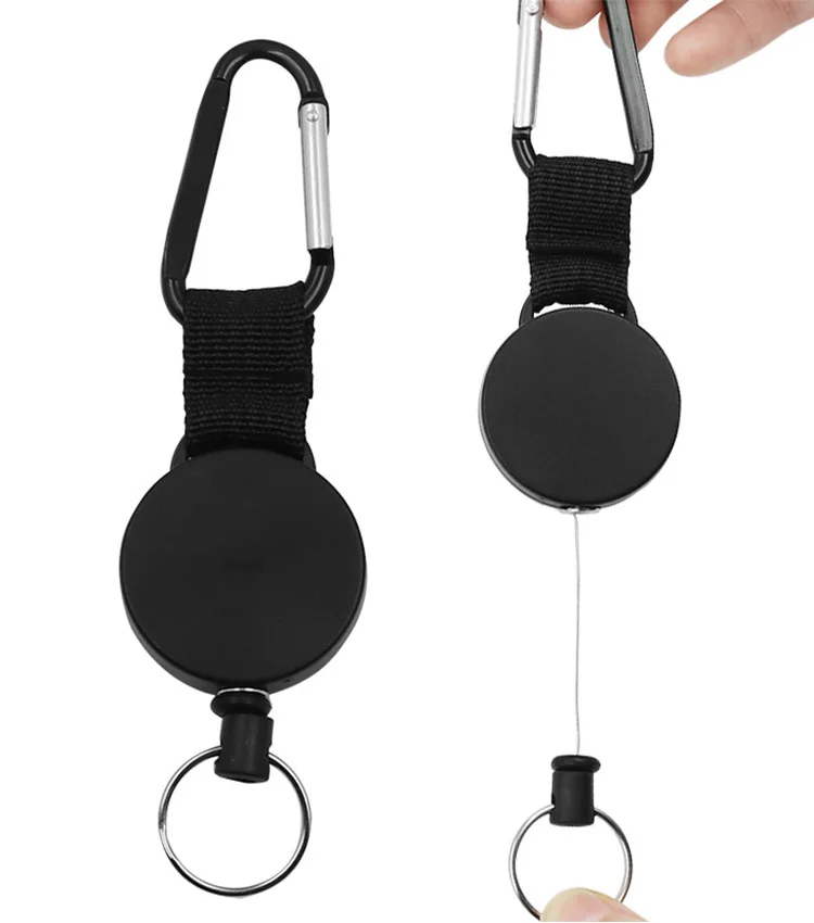 Высококачественный выдвижной пластиковый Роликовый зажим, брелок для ключей, металлическая катушка для ключей