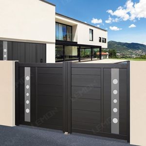 Puertas de Aluminio <span class=keywords><strong>Inteligentes</strong></span> Eléctricas de Alta Gama, Personalizadas de Fábrica, para Exteriores, de Lujo, para Villas, Patios Privados y Casas - Product Image 4