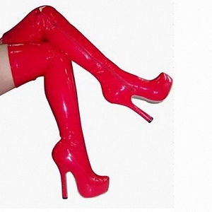 نمط جديد رائج البيع النساء 15 سنتيمتر عالية الكعب فوق الركبة أحذية <span class=keywords><strong>6</strong></span> بوصة بو نماذج عرض مقاوم للماء سميكة الخبز الطلاء القطب أحذية الرقص - Product Image 2