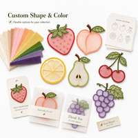 Marcador de Libros Personalizado de Organza Ecológica y Duradera con Bordado, Estilo Frutal, para Regalos y Empaques